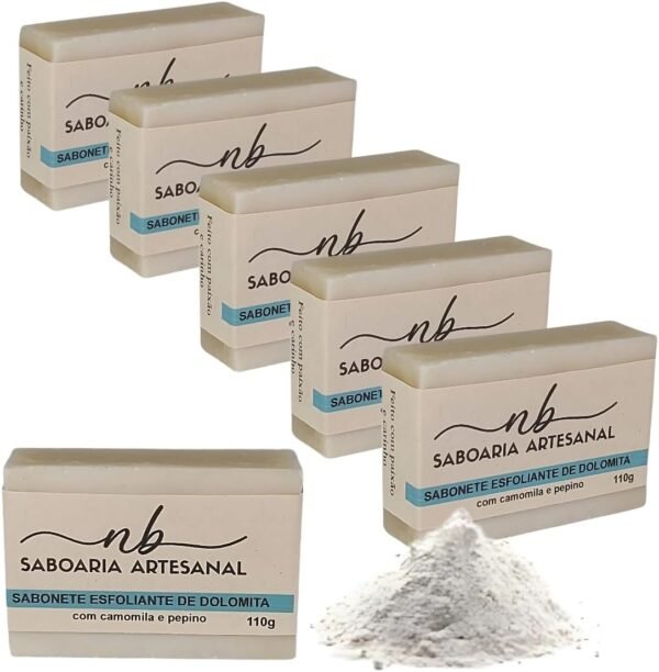 Sabonete de Dolomita Vegano Clareador de Manchas para Skincare Kit C/6 unid
