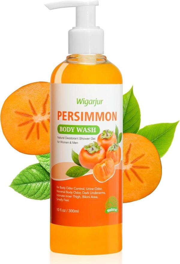 Sabonete líquido de caqui para idosos, desodorante natural, sabonete em barra para remoção de odor forte e mau cheiro, desodorização corporal com extratos de caqui e chá verde