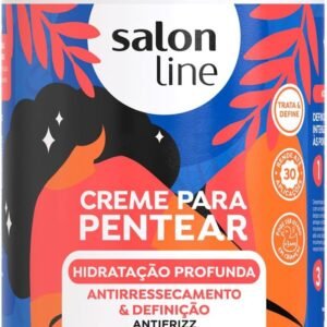 Salon Line, Creme de Pentear, Hidratação Profunda, Definição e Antirressecamento, Vegano - Cabelos Ondulados, Cacheados e Crespos, 1 Kg