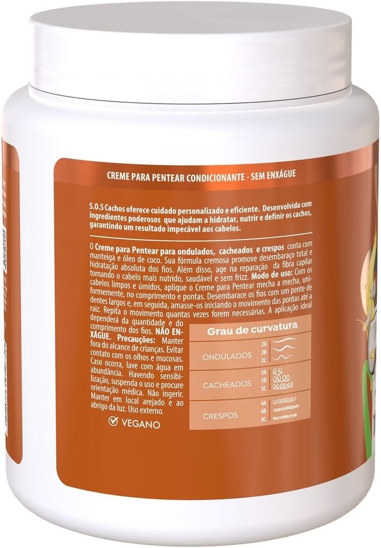 Salon Line, Creme de Pentear, SOS Cachos, Coco, Hidratação Nutritiva, Vegano - Cabelos Ondulados, Cacheados e Crespos, 1 Kg 2 Salon Line, Creme de Pentear, SOS Cachos, Coco, Hidratação Nutritiva, Vegano - Cabelos Ondulados, Cacheados e Crespos, 1 Kg - Imagem 2