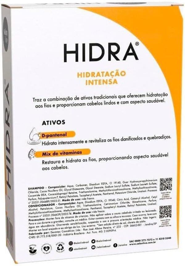 Salon Line, Kit Shampoo e Condicionador, Hidra D-Pantenol e Mix de Vitaminas, Vegano - Todos os Tipos de Cabelos, 300 ml cada - Imagem 2
