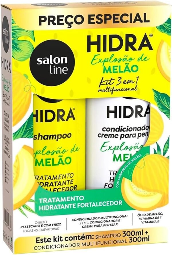 Salon Line, Kit Shampoo e Condicionador, Hidra, Explosão de Melão, Vegano - Para Todos os Tipos de Cabelos