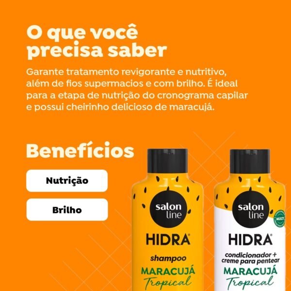 Salon Line, Kit Shampoo e Condicionador, Hidra Maracujá Tropical, Vegano - Para Todos os TIpos de Cabelos - Imagem 2