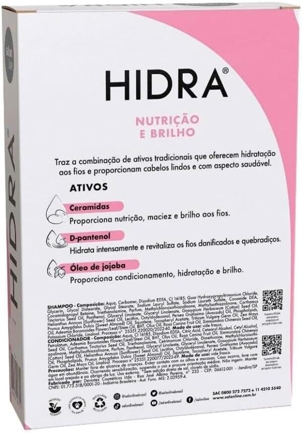 Salon Line, Kit Shampoo e Condicionador, Hidra Nutrição e Brilho, Vegano - Todos os Tipos de Cabelos, 300 ml cada - Imagem 2