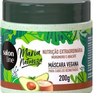 Salon Line, Máscara Capilar, Maria Natureza, Nutrição Extraordinária, Murumuru e Abacate, Vegana - Todos os Tipos de Cabelos, 200 g