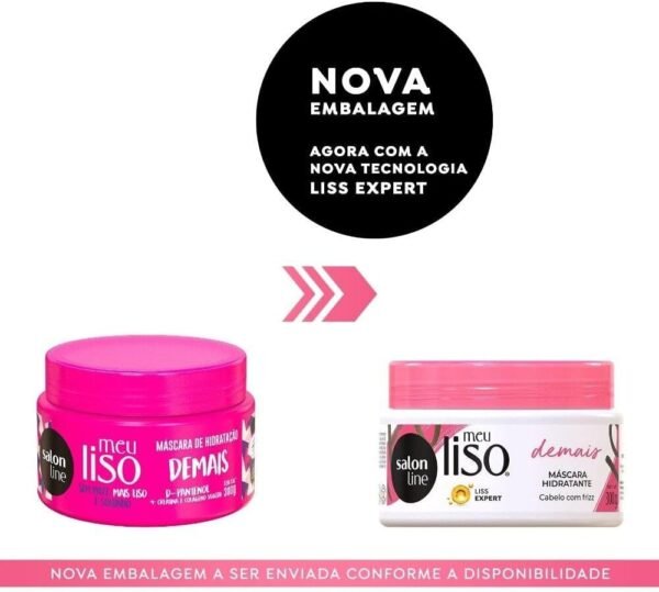 Salon Line, Máscara Capilar, Meu Liso, Demais, Vegana - Cabelos Lisos, 300 g - Imagem 2