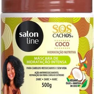 Salon Line, Máscara Capilar, SOS Cachos, Coco, Hidratação Nutritiva, Vegano - Cabelos Ondulados, Cacheados e Crespos, 1 Kg