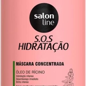 Salon Line, Máscara Capilar, SOS Hidratação, Óleo de Rícino, Vegana - Cabelos Todos os Tipos de Cabelos, 1 Kg
