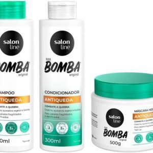 Salon Line, SOS Bomba, Antiqueda, Kit com 3 Produtos, Vegano - Para Todos os Tipos de Cabelos, 300 ml e 500 g