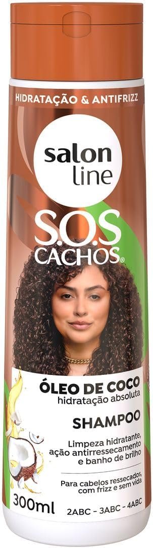 Salon Line, Shampoo, SOS Cachos, Coco, Hidratação Nutritiva, Vegano - Cabelos Ondulados, Cacheados e Crespos, 300 ml 1 Salon Line, Shampoo, SOS Cachos, Coco, Hidratação Nutritiva, Vegano - Cabelos Ondulados, Cacheados e Crespos, 300 ml