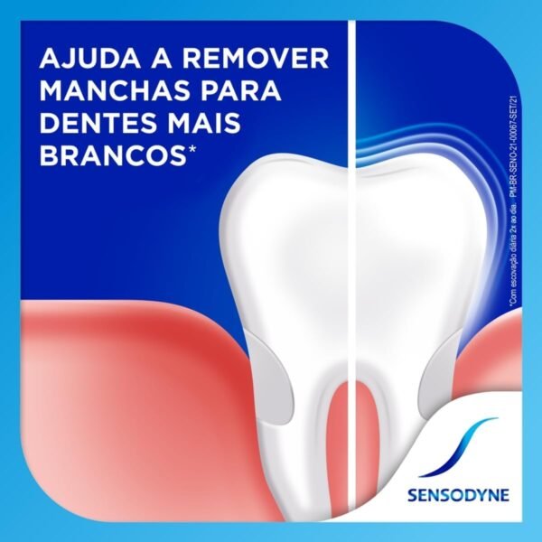 Sensodyne Creme Dental Branqueador Extra Fresh com Flúor, Anti Tártaro, Proteção Diária Contra Sensibilidade, Dentes Fortes e Gengivas Saudáveis, Leve 3 e Pague 2, 50g cada - Imagem 2
