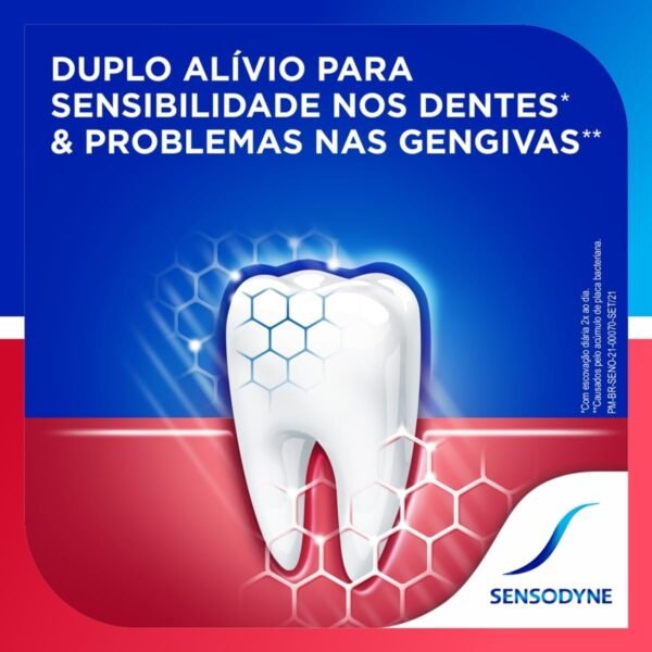 Sensodyne Creme Dental para Sensibilidade e Gengivas Whitening com Flúor, Clareamento Dental, 100g - Imagem 2