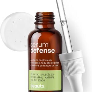 Serum Antiacne Ácido Salicílico 2% - Reduz a Oleosidade da Pele, Antiacne e Poros Dilatados - Com Resveratrol e Zinco PCA - Textura Aqua Gel - Vegano, 30g, Beauts