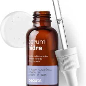 Serum Facial 2% Acido Hialuronico Puro e Vitamina B5 - Hidratante Facial com Efeito Lifting Preenchedor Anti Idade - Melhora da Elasticidade e Flacidez - Textura Aqua Gel - Vegano, 30g, Beauts