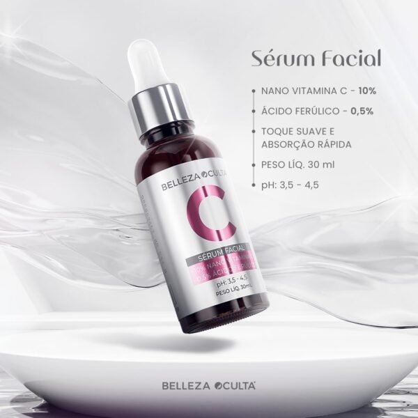 Serum Facial 30Ml Nano Vitamina C 10% + Ácido Ferúlico 0,5% - Belleza Oculta - Imagem 2