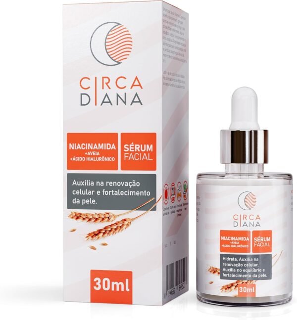 Sérum Facial 5% Niacinamida + 2% Ácido Hialurônico, Hidratação profunda, Circadiana