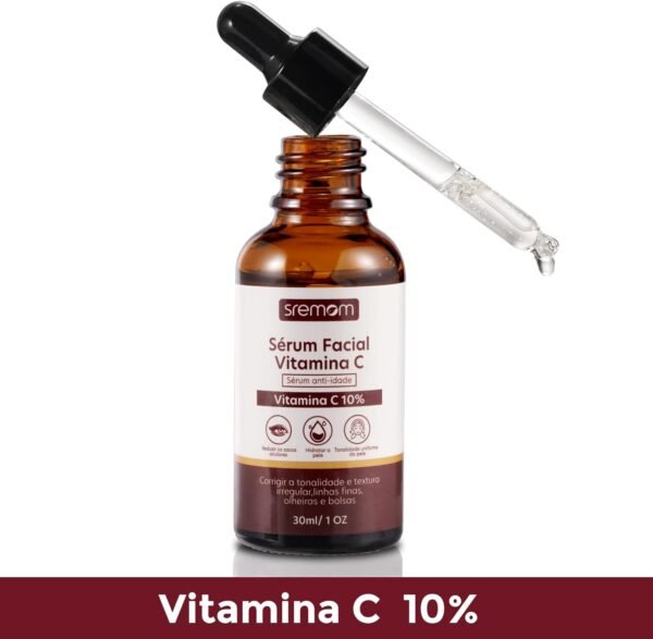 Sérum Facial Sremom Vitamina c 10%, Pele Hidratada, Macia e Iluminada, 30ml - Imagem 2