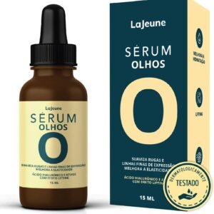 Serum Olhos + Ácido Hialurônico + Ativos com Efeito Lifting - 99% Ingredientes Naturais - Reduze rugas + atenua olheiras + Melhora a elasticidade – Textura ideal pre-maquiagem -15 ml