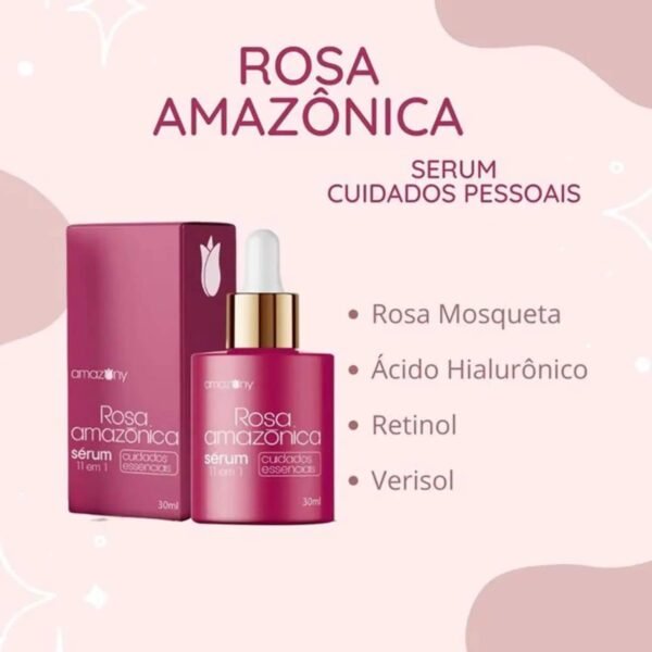 Serum Rosa Amazônica Mosqueta+ácido Hialuronico+retinol+verisol
