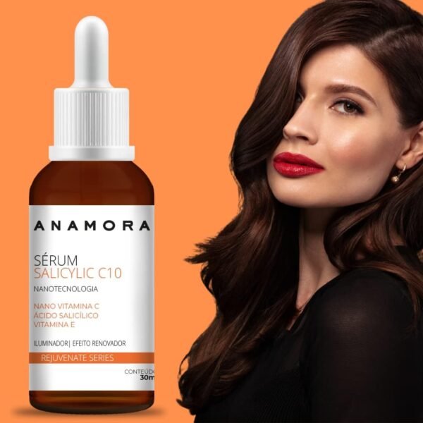 Sérum anti-idade Salicylic c10. Contém Vitamina C Pura. Renovador e Antirrugas. Reduz linhas finas de expressão. Refina a textura da pele. - Imagem 2