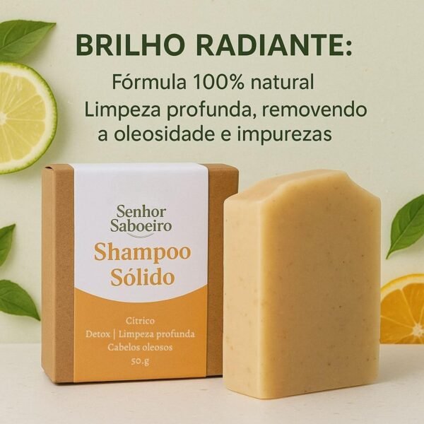Shampoo Limpeza Profunda Cabelos Oleosos Senhor Saboeiro - Controle da Oleosidade Excessiva100g - Imagem 2