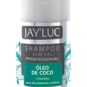 Shampoo Profissional Óleo De Coco Sem Sal Jay Luc 500Ml, Jay'Luc Cosméticos, Xampu De Cabelo Profissional Óleo De Coco Sem Sal, Branco, Todos Os Tipos De Cabelos, Ação Ultra Hidratante E Antifrizz