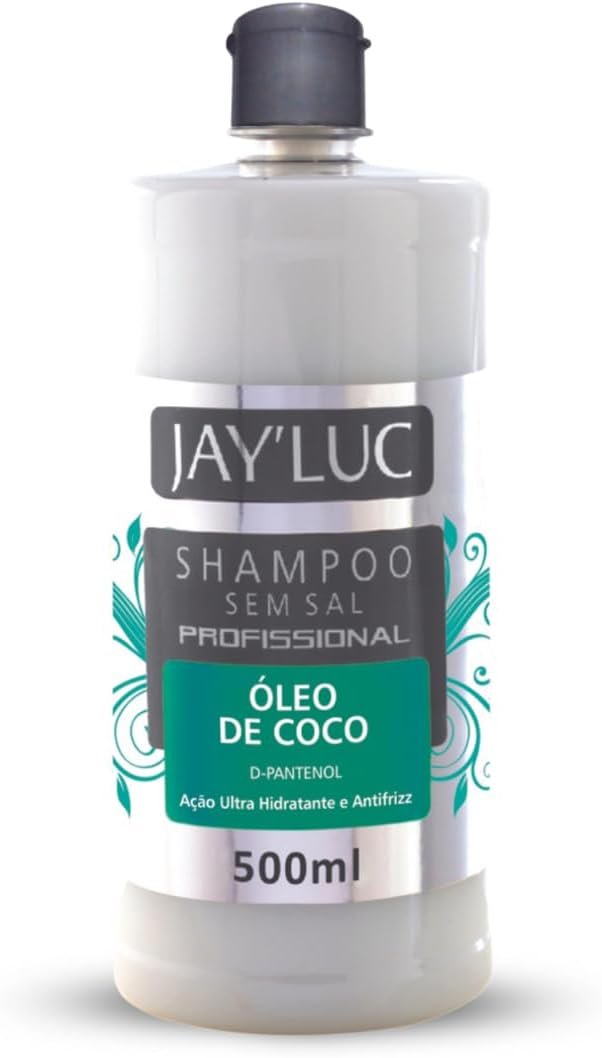 Shampoo Profissional Óleo De Coco Sem Sal Jay Luc 500Ml, Jay'Luc Cosméticos, Xampu De Cabelo Profissional Óleo De Coco Sem Sal, Branco, Todos Os Tipos De Cabelos, Ação Ultra Hidratante E Antifrizz 1 Shampoo Profissional Óleo De Coco Sem Sal Jay Luc 500Ml, Jay'Luc Cosméticos, Xampu De Cabelo Profissional Óleo De Coco Sem Sal, Branco, Todos Os Tipos De Cabelos, Ação Ultra Hidratante E Antifrizz