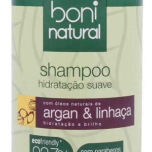 Shampoo Vegano e Natural de Argan e Linhaça, Para todos os tipos de cabelo, Boni Natural, Transparente