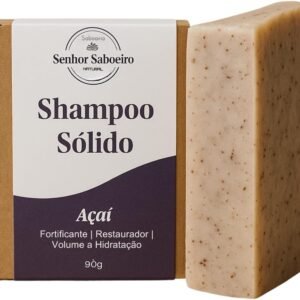 Shampoo de Açaí Restaurador Capilar Senhor Saboeiro Limpa Hidrata Brilho e Volume Todos Tipos Cabelos 100g