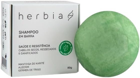 Shampoo em Barra Cabelos Secos, Ressecados e Danificados Herbia 80g 1 Shampoo em Barra Cabelos Secos, Ressecados e Danificados Herbia 80g