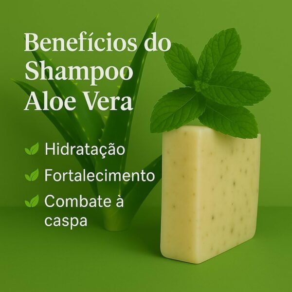 Shampoo em Barra Natural Senhor Saboeiro de Aloe Vera Hidratação Anti Queda Crescimento Capilar Cabelos Secos - Imagem 2