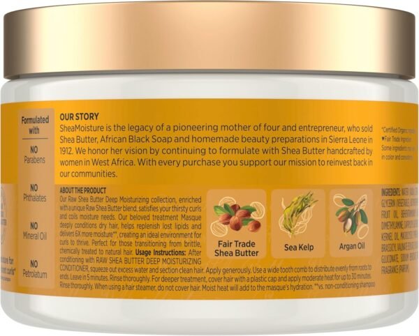 SheaMoisture Máscara Capilar de Manteiga de Karité Orgânica, 326g, Hidratação Intensiva - Imagem 2