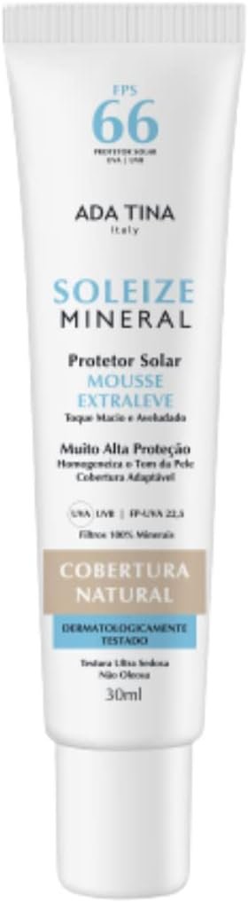 Soleize Mineral FPS66 com cor protetor solar físico com textura mousse efeito matte e toque seco 1 Soleize Mineral FPS66 com cor protetor solar físico com textura mousse efeito matte e toque seco