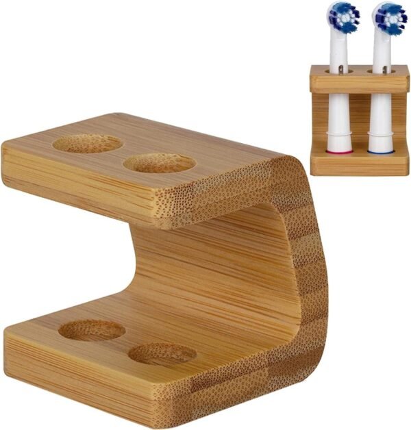 Suporte de cabeça de escova de dentes, suporte de armazenamento de bambu independente, suportes de escova de dentes de bambu duráveis para banheiro, organizador de escova de dentes, acessórios de