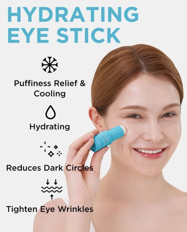 THESAEM O Saem Iceland Hydrating Eye Stick 0,24Oz - Bálsamo Refrescante Para Os Olhos Para Olheiras E Inchaço - Tratamento Para As Olheiras - Reduz Rugas E Hidrata - Minimiza Olhos Escuros E Inchado - Imagem 2