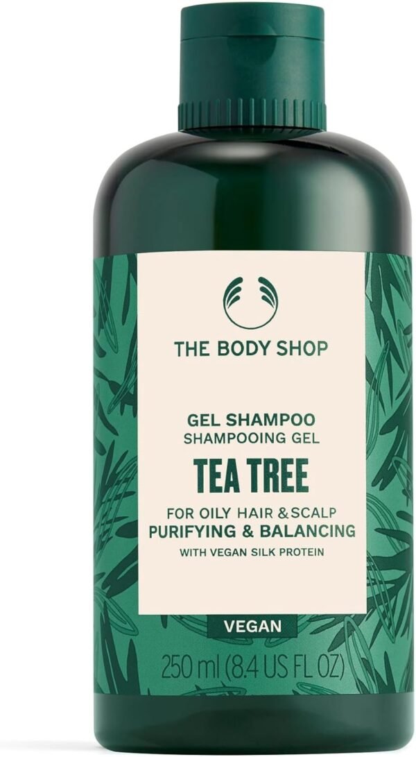 The Body Shop Tea Tree Purifying & Balancing Shampoo for Oily Hair & Scalp, Vegan, 8.4 Fl Oz