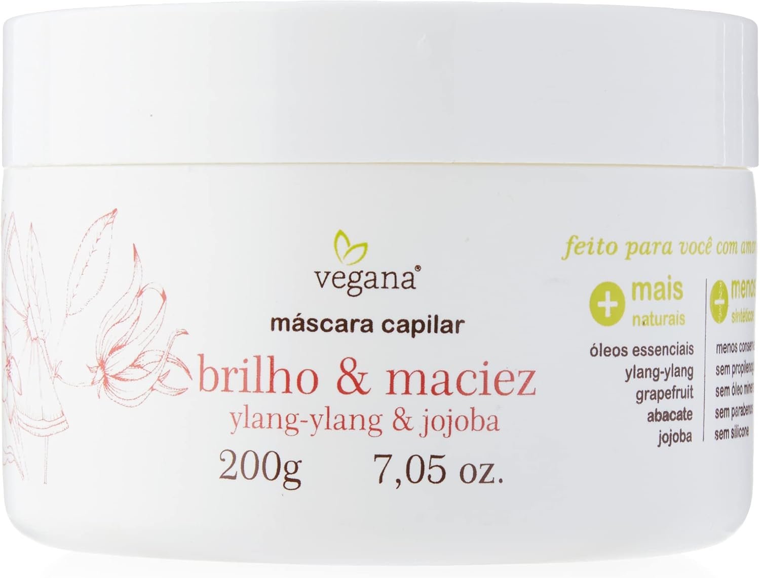 Vegana Mascara Capilar Brilho E Maciez 200ml, VEGANA 1 Vegana Mascara Capilar Brilho E Maciez 200ml, VEGANA