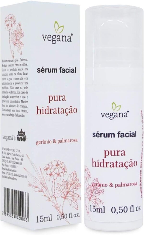 Vegana Serum Facial Pura Hidratacao 15ml, VEGANA