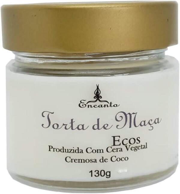 Vela Aromática de Torta de Maça Artesanal Cera de Coco Perfumada 130gr - Imagem 2