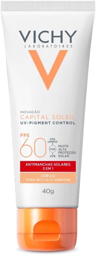 Vichy, Pigment Control, Protetor Solar Facial anti manchas com Alta cobertura, Vitamina B3, Ácido Tranexâmico, FPS60, 40g 2 Vichy, Pigment Control, Protetor Solar Facial anti manchas com Alta cobertura, Vitamina B3, Ácido Tranexâmico, FPS60, 40g - Imagem 2