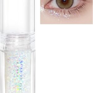YMH BEAUTE Sombra líquida com glitter, pigmentada, longa duração, secagem rápida, fácil de aplicar, cola solta com glitter para maquiagem de cristais dos olhos (lantejoulas coloridas