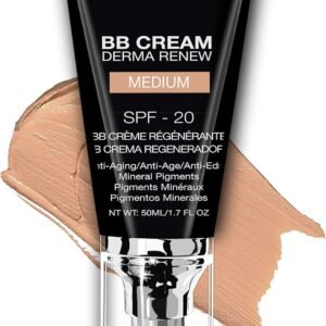 bellapierre Bb Cream com Fps 20 - Protetor Solar Colorido, Corretivo, Base e Creme Facial Hidratante | Fórmula Leve + Aplicador Superior de Bomba | Não Tóxico e Sem Parabenos | 1,7 Onças - Médio
