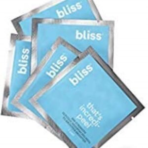 bliss That's Incredi-peel Glycolic Resurfacing Pads Spa-Strength, Targets Fine Lines & Dark Spots Single-Step, No-Rinse Paraben Free, Cruelty Free Travel Size - 5 Pads