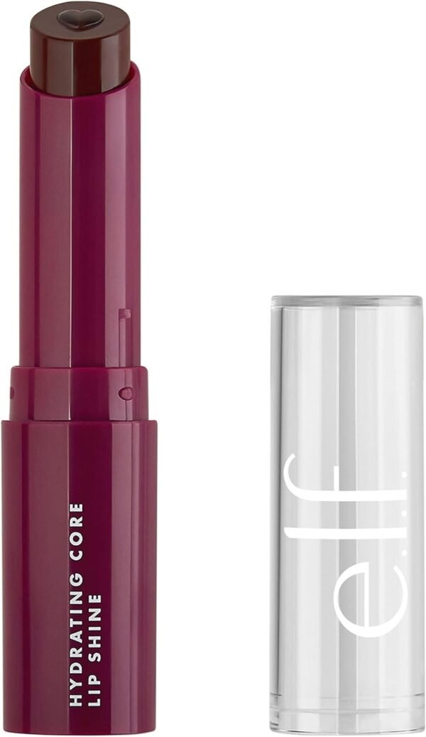 e.l.f. Brilho labial hidratante e nutritivo, batom colorido transparente, êxtase, 2,6 g