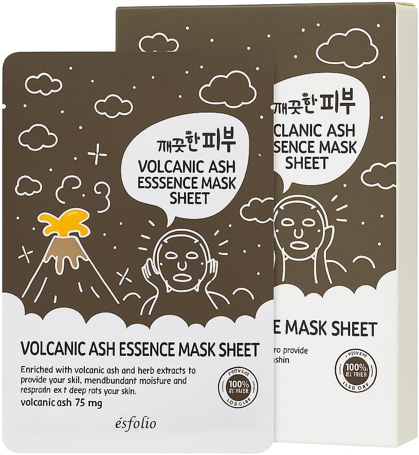 esfolio Máscara facial de cinza vulcânica – Máscara coreana de limpeza profunda para cuidados com os poros, controle de óleo, pele propensa a acne e oleosa – Cuidados com a pele hidratante e 1 esfolio Máscara facial de cinza vulcânica – Máscara coreana de limpeza profunda para cuidados com os poros, controle de óleo, pele propensa a acne e oleosa – Cuidados com a pele hidratante e