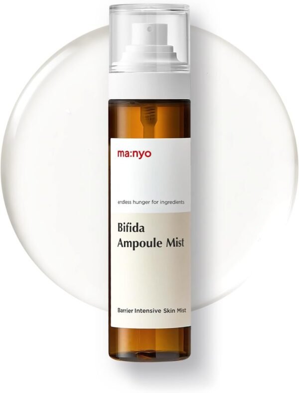 ma:nyo Manyo Factory Bifida Ampoule Mist 4,0 Fl Oz (120Ml) Névoa Facial com Pha, de Longa Duração, Nutritiva para Homens e Mulheres, K-Beauty Limpo