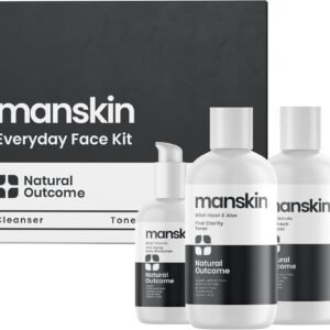 natural outcome Kit de Cuidados com A Pele Masculino | Kit de Cuidados Faciais Masculino para Cuidados com A Pele Masculina | O Regime Diário Anti-Envelhecimento de 3 Etapas para Cuidados Faciais Inclui: Limpador Facial Rejuvenescedor, Tônico Balanceador e Hidratante Hidratante